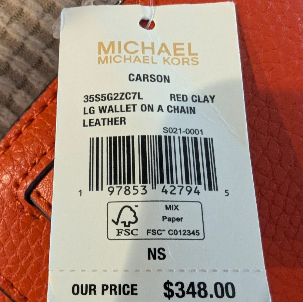 Michael Kors Carson Wallet on a Chain NWT